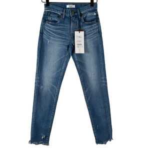 NWT Moussy Vintage MV Diana Skinny Jeans Medium Wash Blue Cropped Womens Size 24